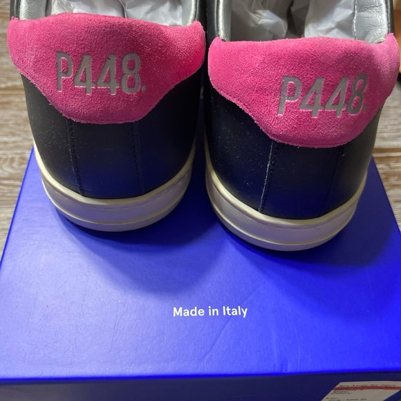 P448 Mens John perforated low top sneakers - Picture 3 of 4